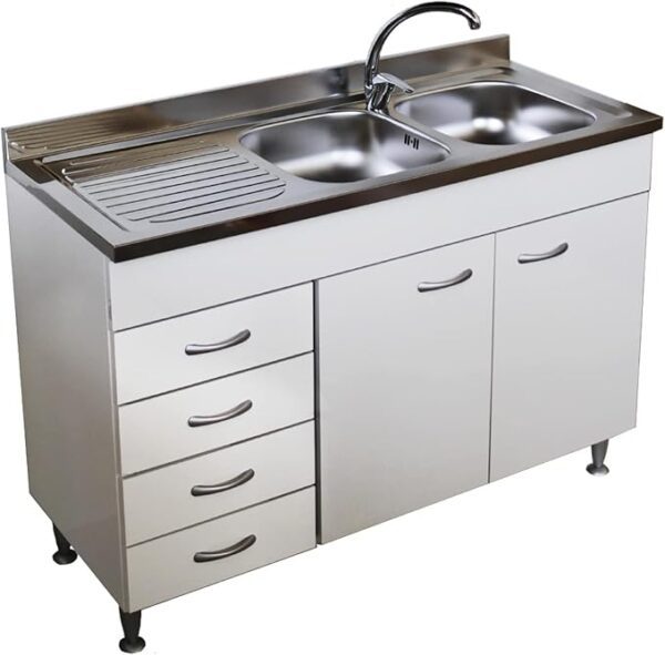 Kitchen Sink Unit with Stainless Steel Sink 120 cm