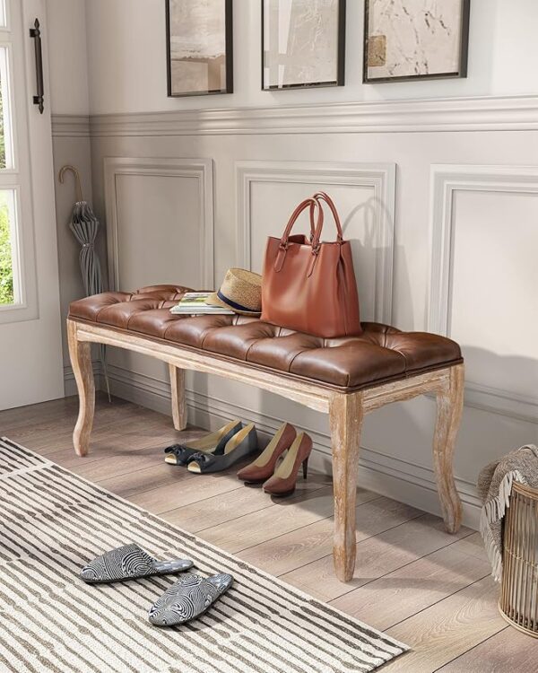 Genuine Leather Bedroom Bench