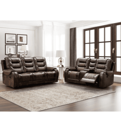 QandAHome-Khalil Genuine Leather Sofa