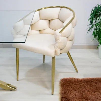 QandAHome-Sortino Beige Dining Chair