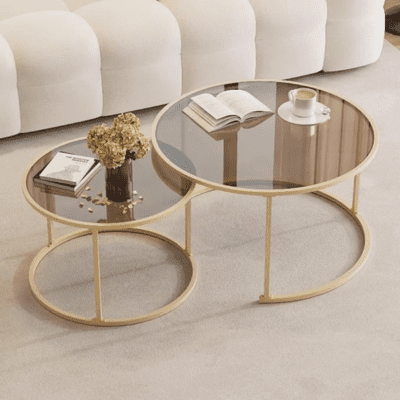 QandAHome-Adrik Glasstop Nesting Tables