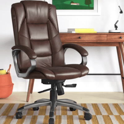 QandAHome-Kenny Genuine Leather Office Chair