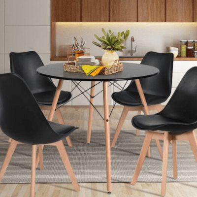 QandAHome-Minimalist Round Kitchen Table