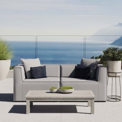 QandAHome-Luna Outdoor Modular Patio Sectional - Grey
