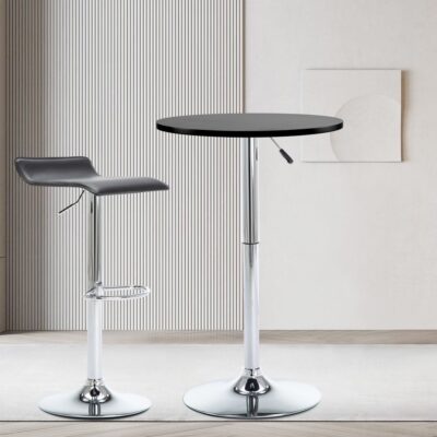 QandAHome-Round Height Adjustable Bar Table
