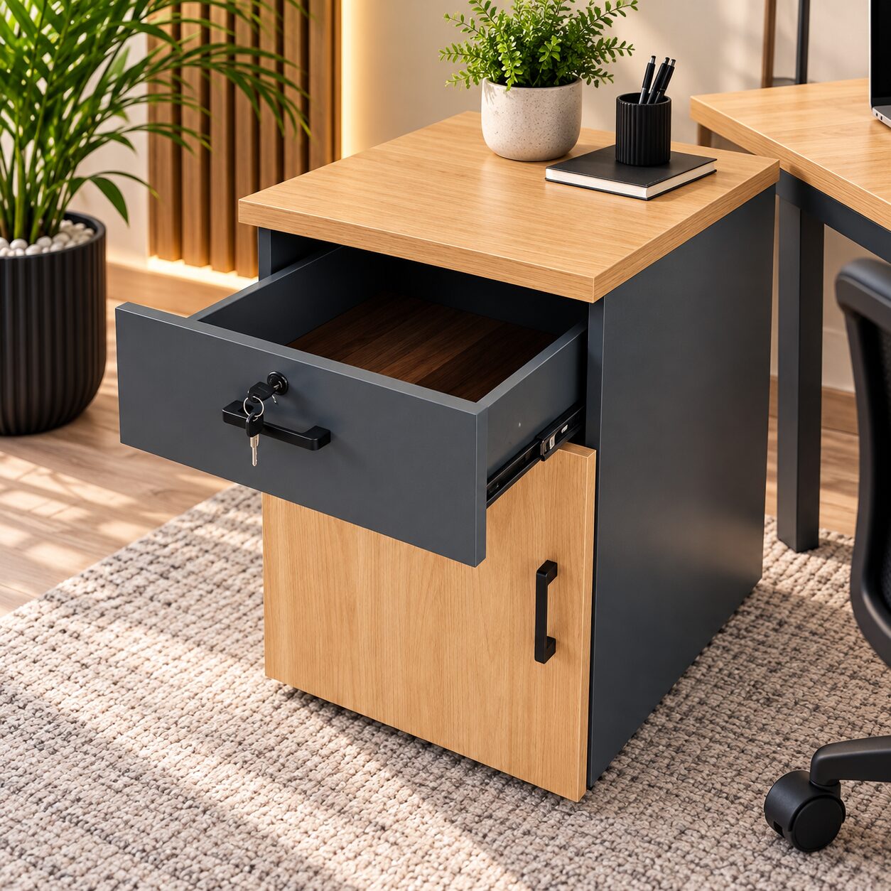 QandAHome-Mobile Office Pedestal - Image 3