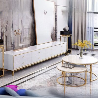 QandAHome-Bliss TV Stand+ Coffee Table