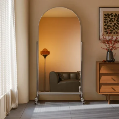 QandAHome-Stainless Arched Roller mirror