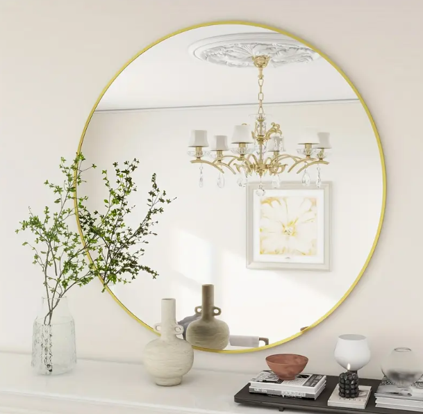 QandAHome-Galaxy 60cmX60cm round framed mirror - Image 2