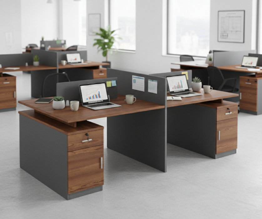 QandAHome-Nadia 2.4m 4 Seater Workstation