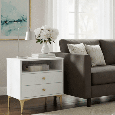 QandAHome-The Halo Cube 2-Drawer Night Stand