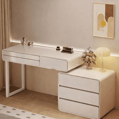 QandAHome-White Vanity with LED Mirror