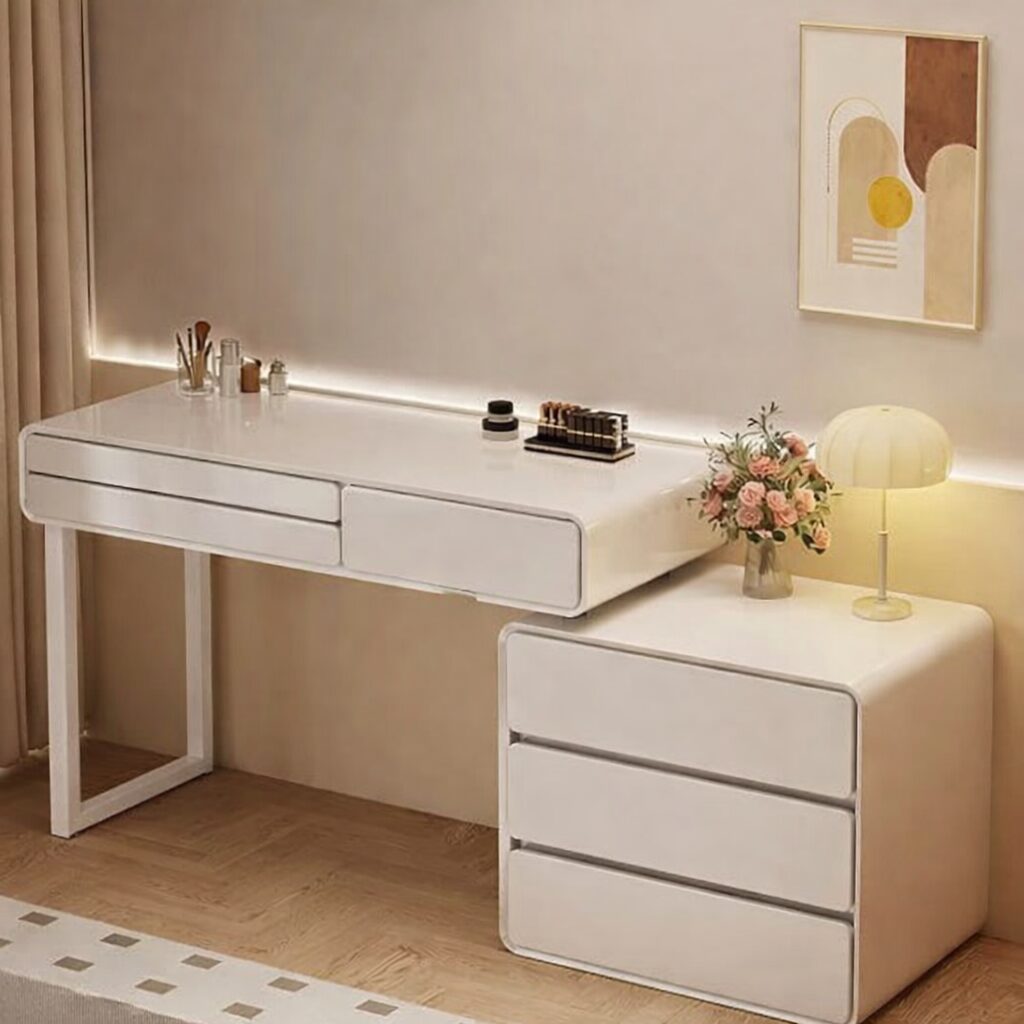 QandAHome-White Vanity with LED Mirror