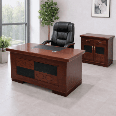 QandAHome Executive Mahogany 1.4m Office Table