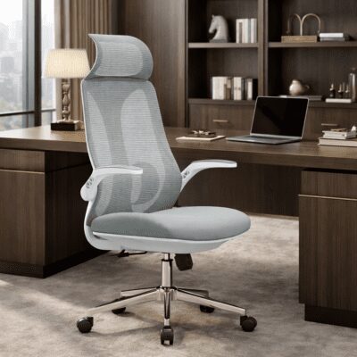 QandAHome-Cindy (Grey) Mesh Office Chair