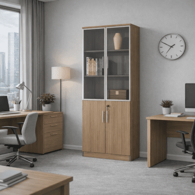 QandAHome-Genny 2-Door Office Cabinet