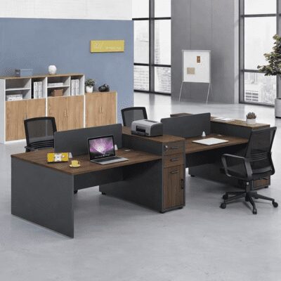 QandAHome-Wallace 4 Seater Workstation