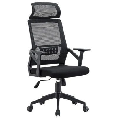 QandAHome-Swivel Mesh Office Chair with Headrest