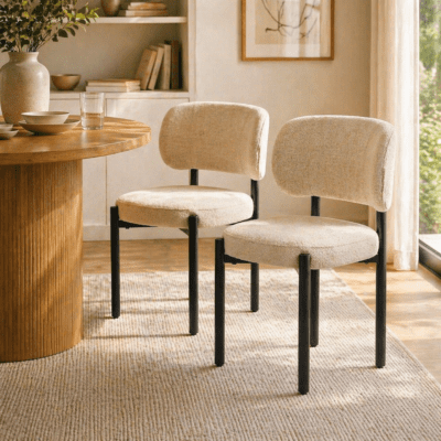 QandAHome-Cadene Dining chair Beige set of 2