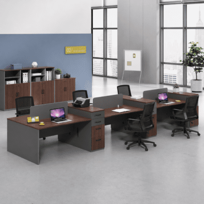 QandAHome-Wallace 6 Seater Workstation