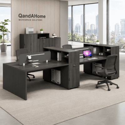 QandAHome-Cambri 4 Seater Workstation