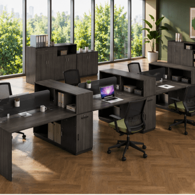 QandAHome-Cambri 6 Seater Workstation