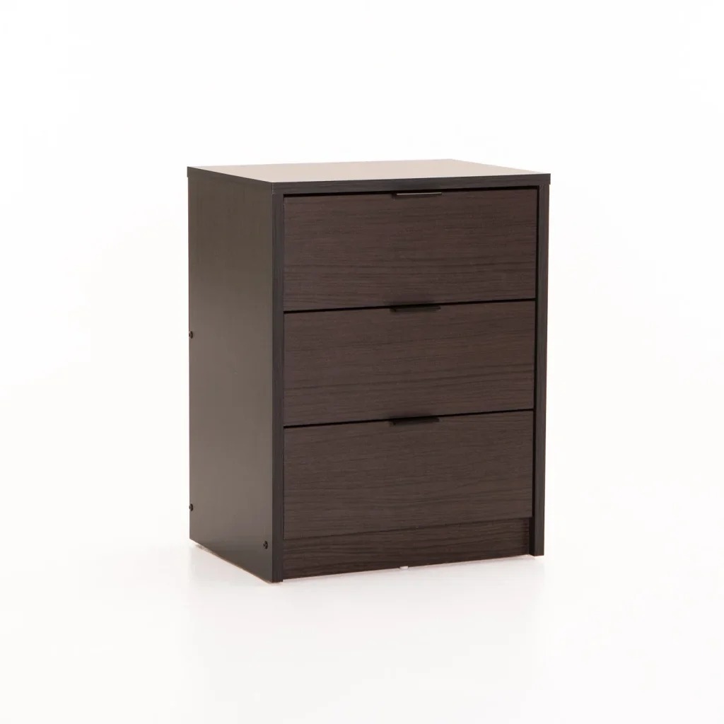 QandAHome-Kairo 3 Drawer wooden Nightstand - Image 2