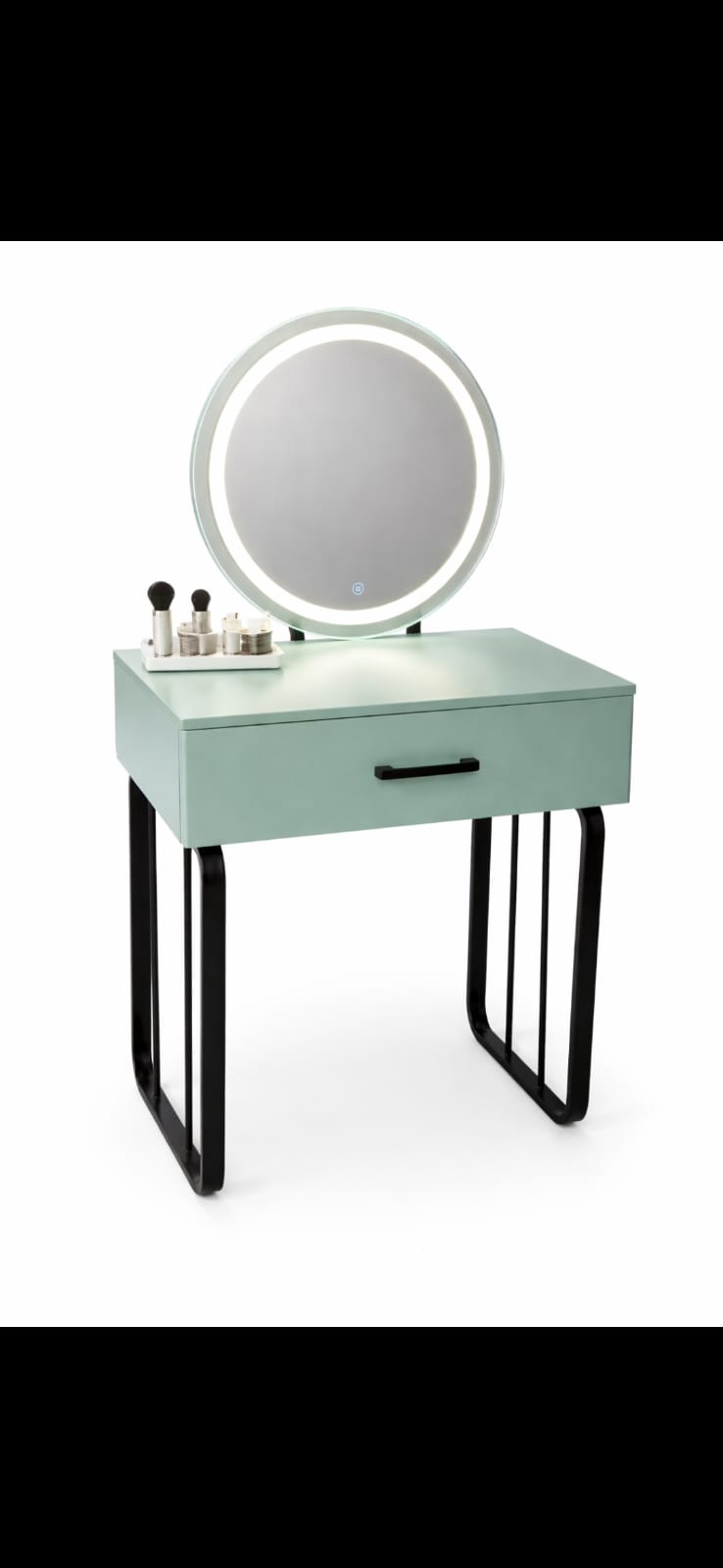 QandAHome-Orina 1 Drawer Vanity Dressing table with LED Mirror - Image 2