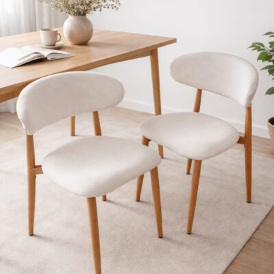 QandAHome-Havannah Set of 2 Linen Dining chairs