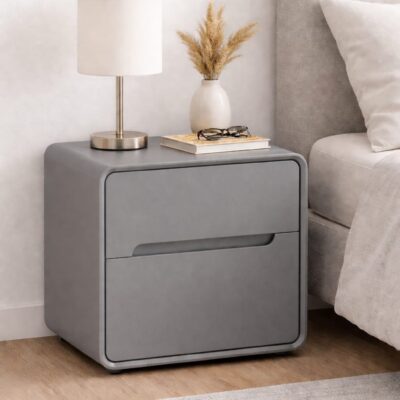 QandAHome-Lorna 2 drawer Bedside table