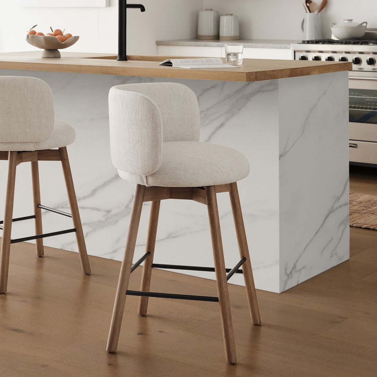 QandAHome-Stansberry Low Back Swivel Barstool