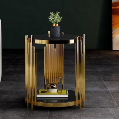QandAHome-Gold Essence Side Table