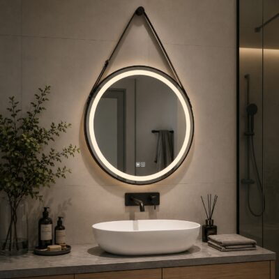QandAHome-Sasha Round LED Bathroom Mirror