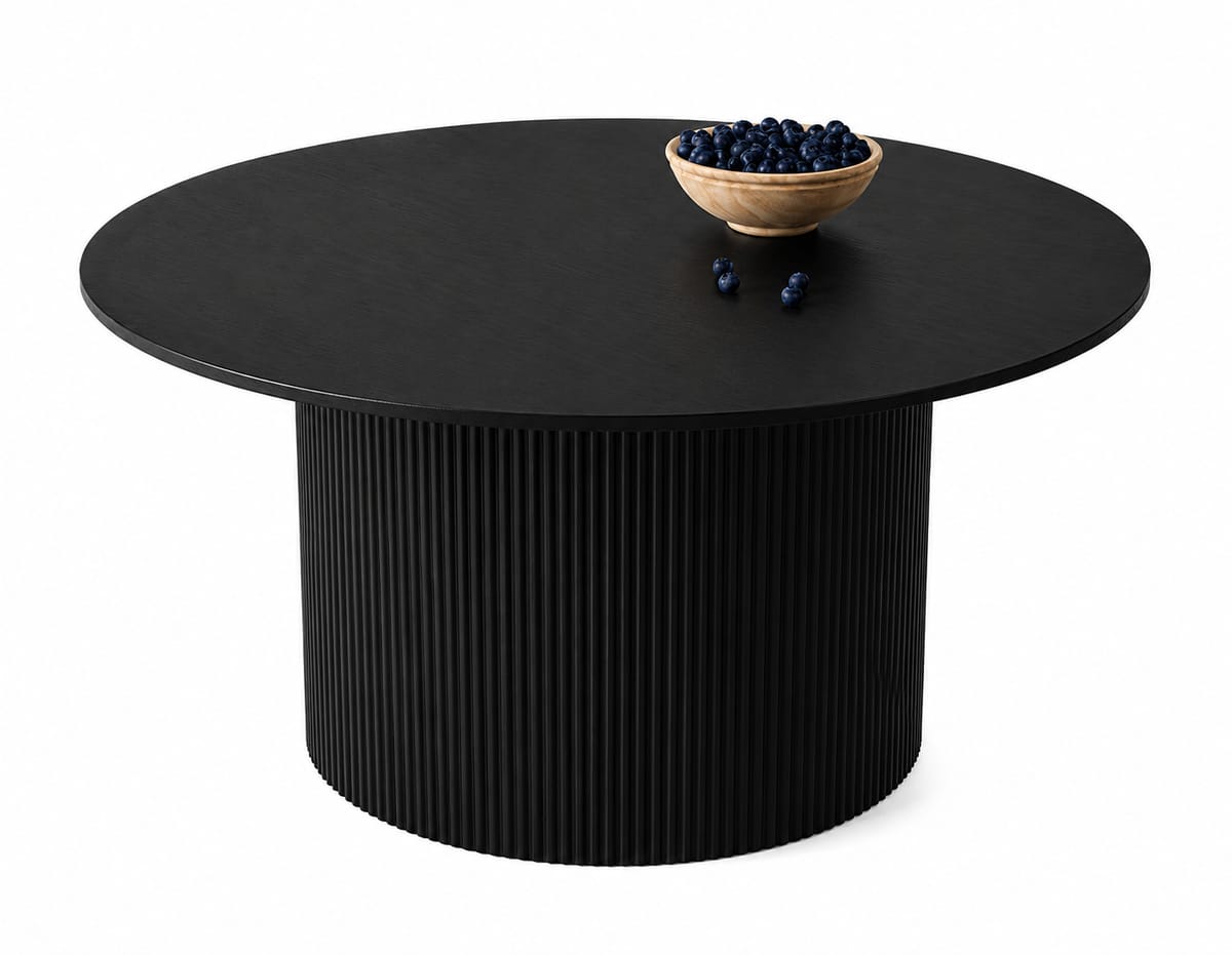 QandAHome – Noir Fluted Round Coffee Table - Image 3