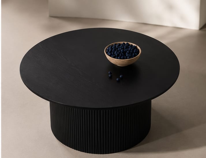 QandAHome – Noir Fluted Round Coffee Table - Image 2