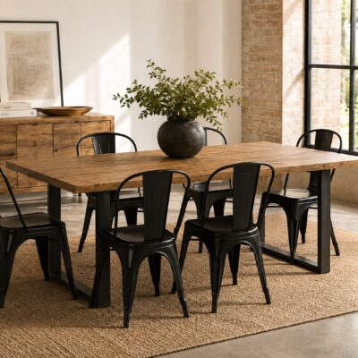 QandAHome- Hudson Industrial Dining Set