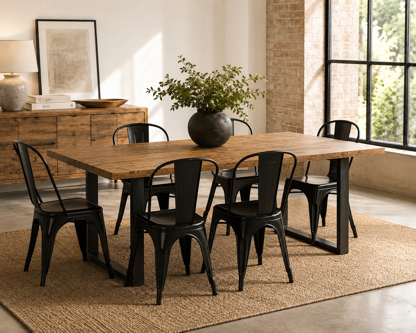 QandAHome- Hudson Industrial Dining Set