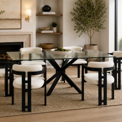 QandAHome – Milano Glass Dining Set