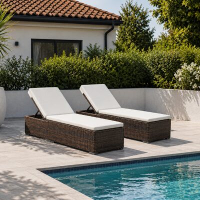 QandAHome-Reclining Sunlounger with Cusion