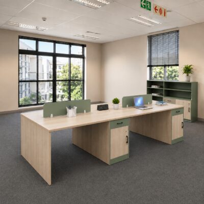 QandAHome-Ashley 4-Seater Office Desk
