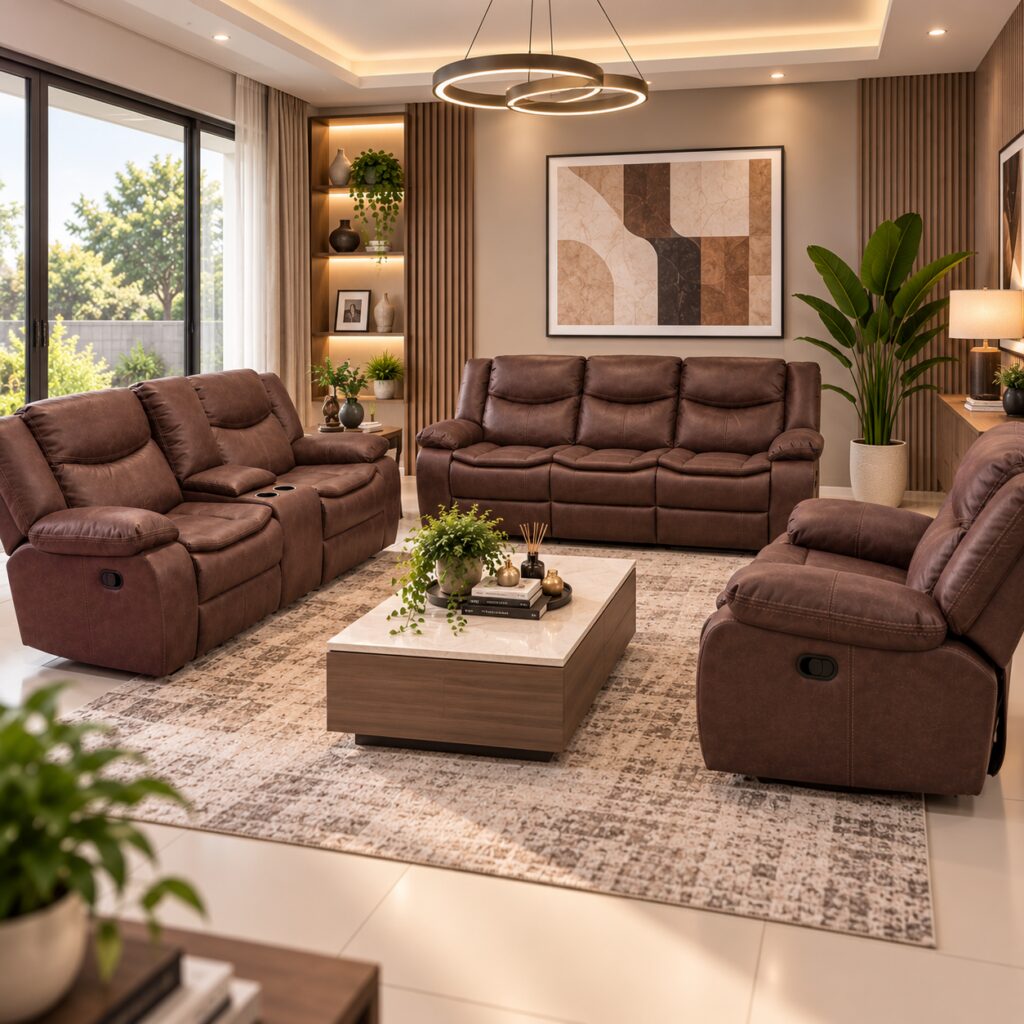 QandAHome – Kensington 6-Seater Recliner Lounge Suite