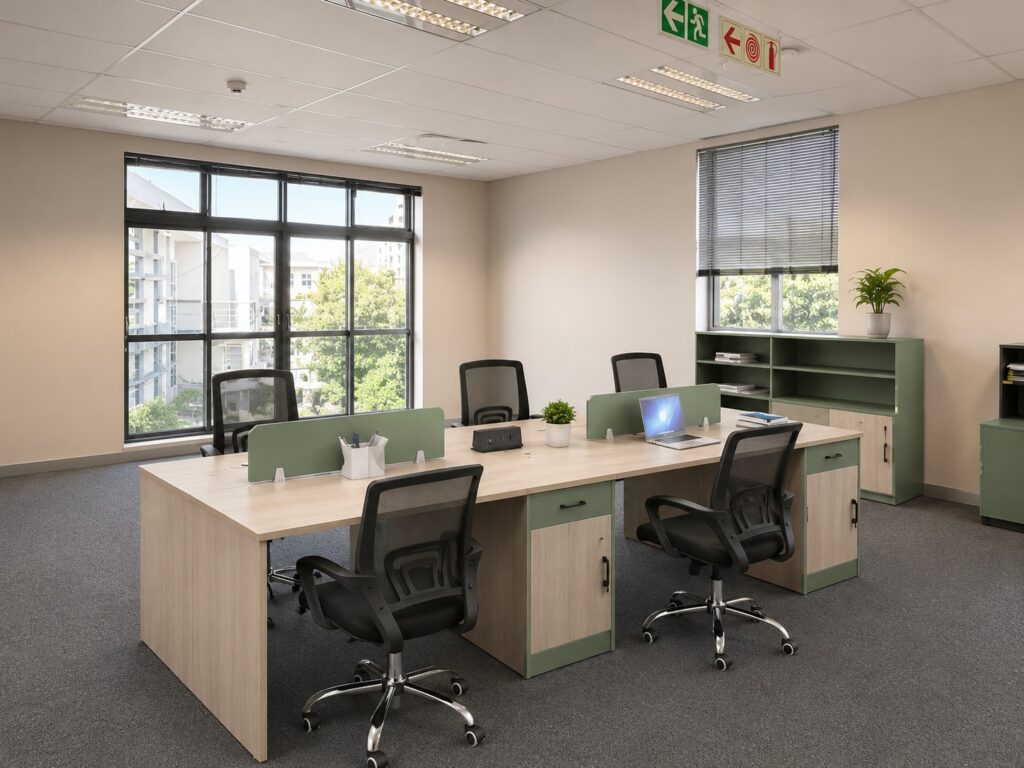 QandAHome – Ashley 4-Seater Office Desk