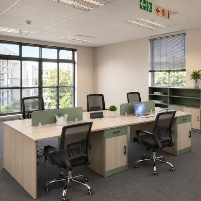 QandAHome – Ashley 4-Seater Office Desk