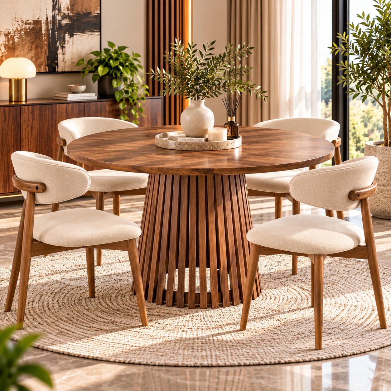 QandAHome – Bexley Slatted Dining Table